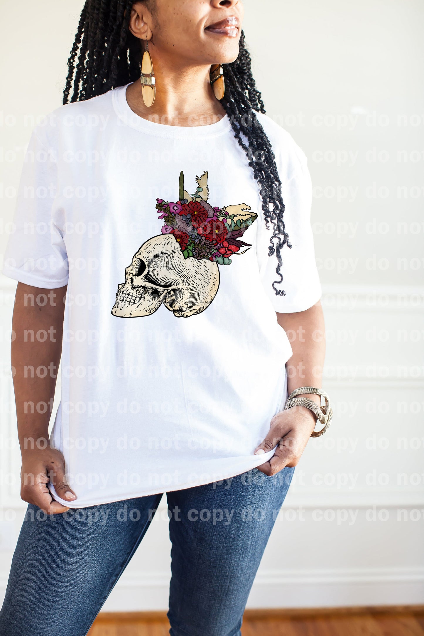 Floral Skull Side View Dream Print or Sublimation Print
