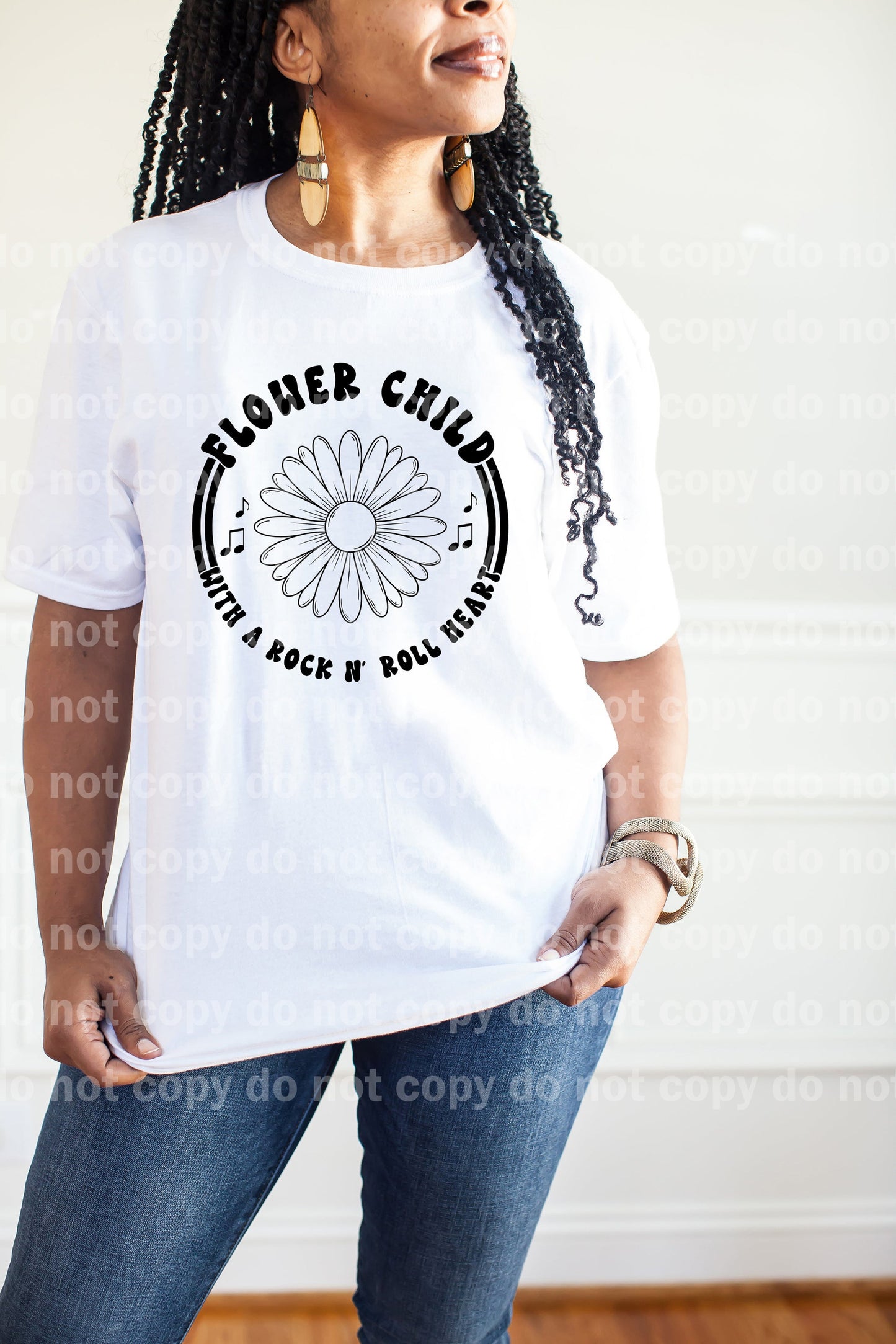 Flower Child With A Rock N Roll Heart Full Color/One Color Dream Print or Sublimation Print