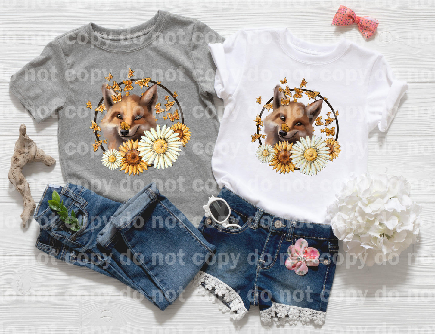 Fox Sunflower Butterflies Dream Print or Sublimation Print