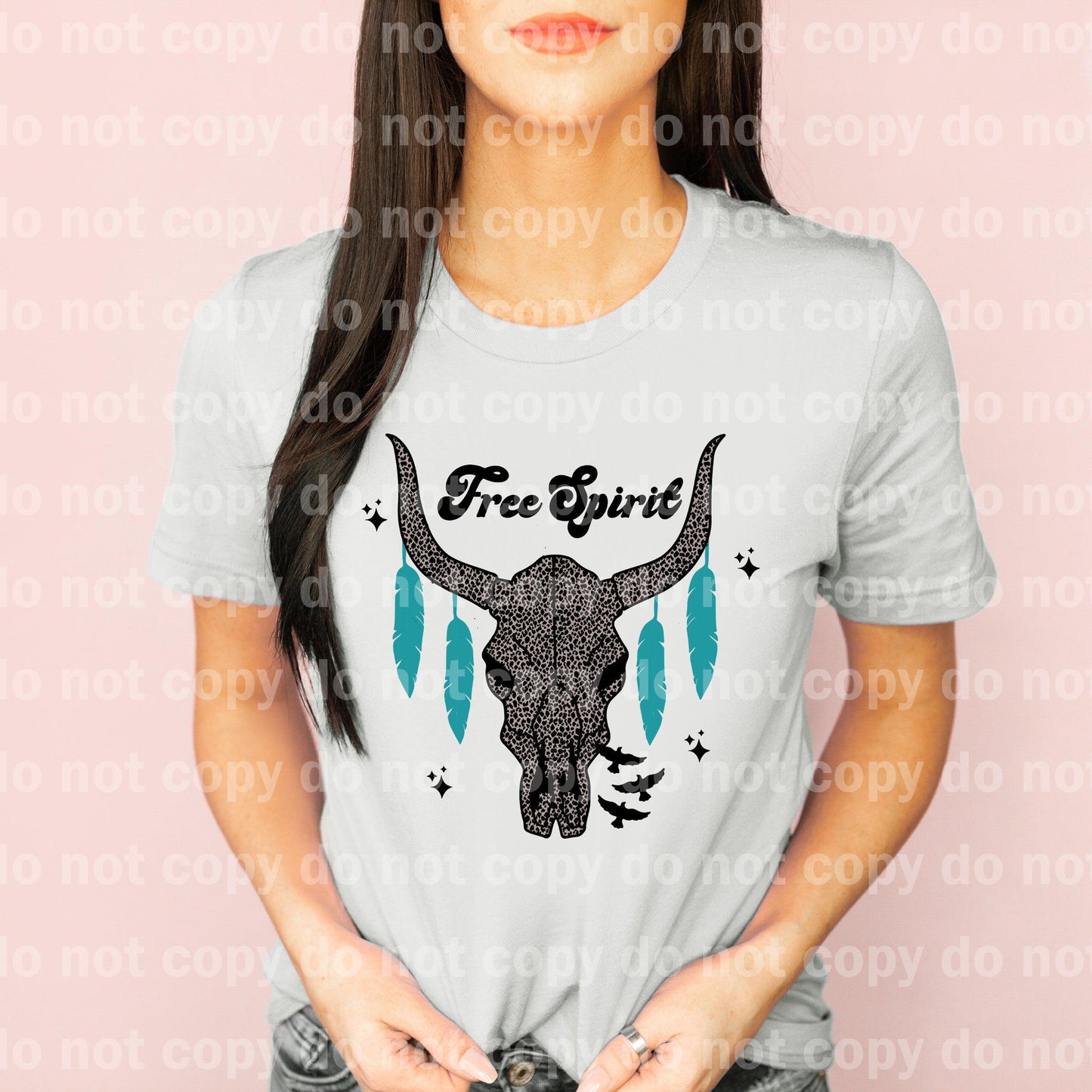 Free Spirit Cheetah Print Bull Skull Dream print transfer