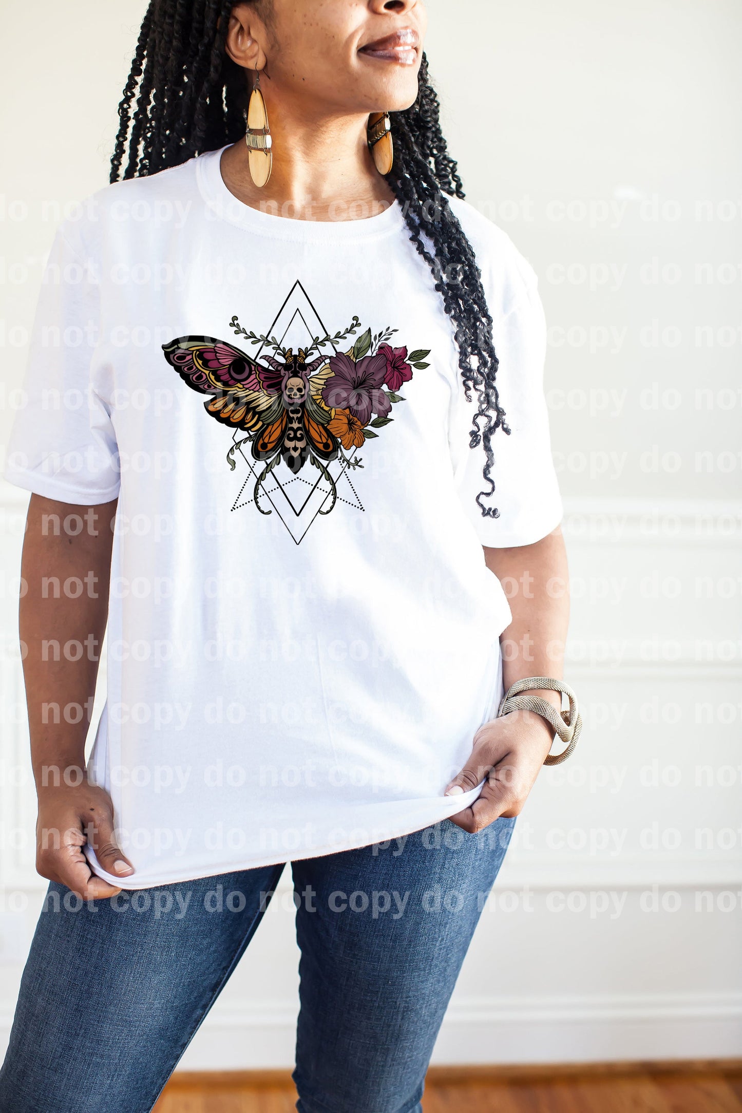 Geo Death Moth Flowers Dream Print o Impresión de sublimación