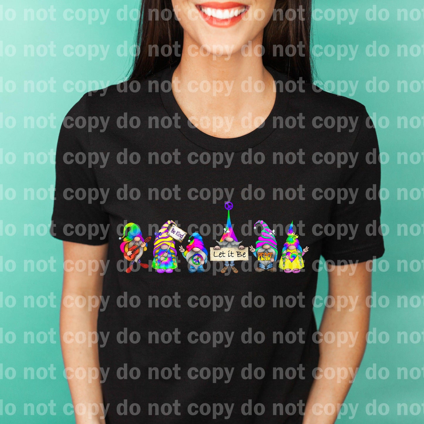 Gnomes Be Kind Let it Be Peace Love Dream print transfer