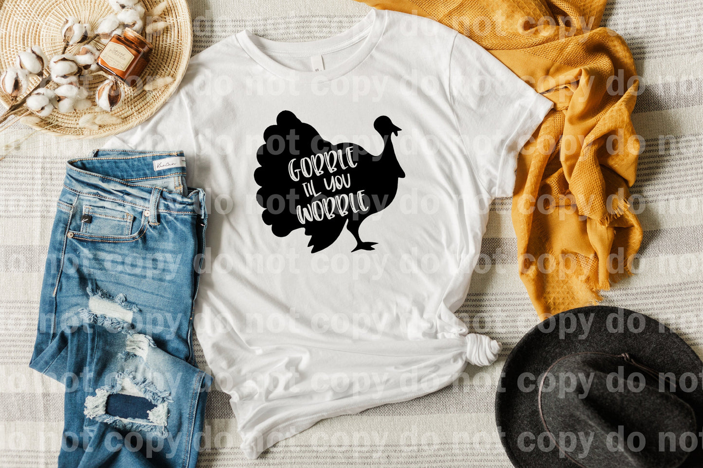 Gobble Til You Wobble Black Turkey Dream Print or Sublimation Print