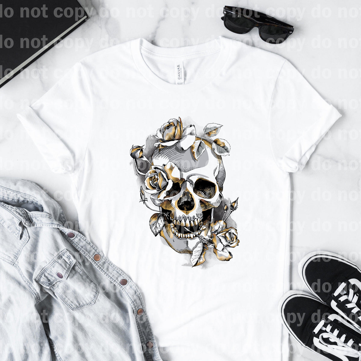 Gold Rose Skull Dream Print or Sublimation Print