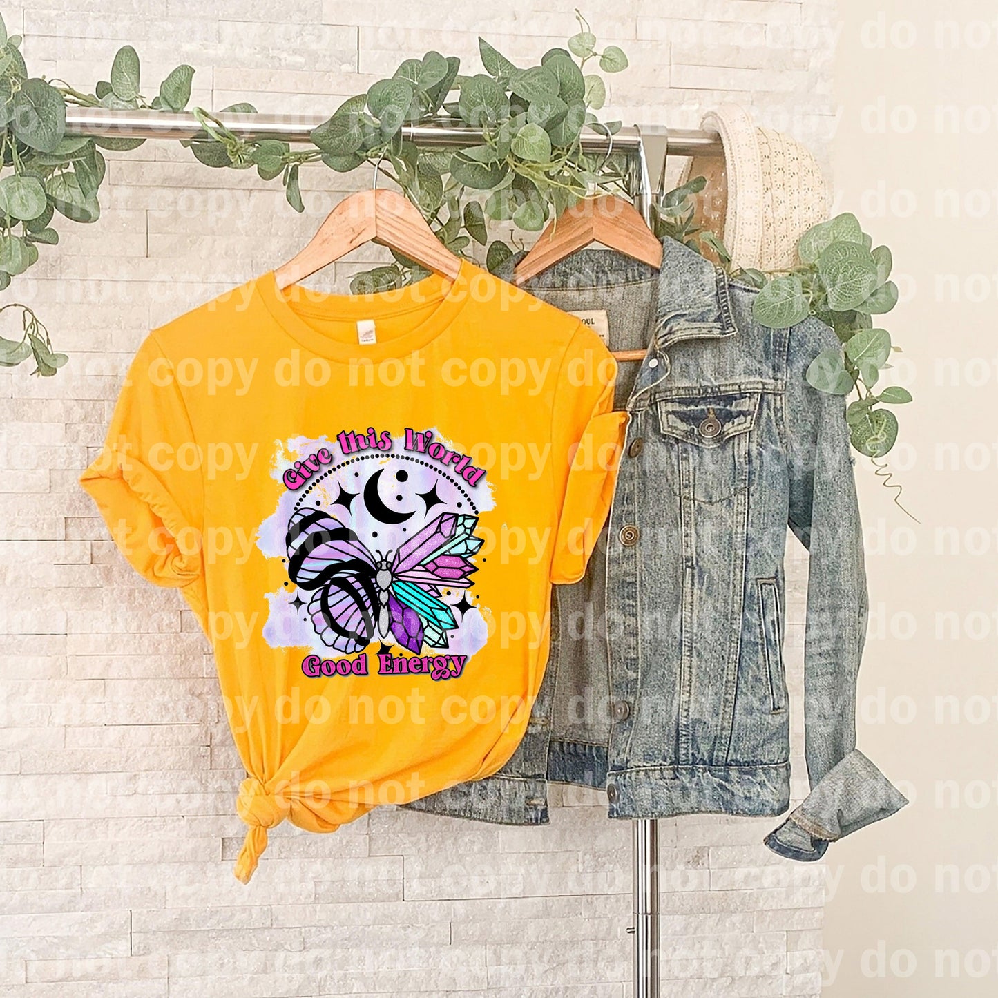Give This World Good Energy Butterfly Crystal Dream print transfer