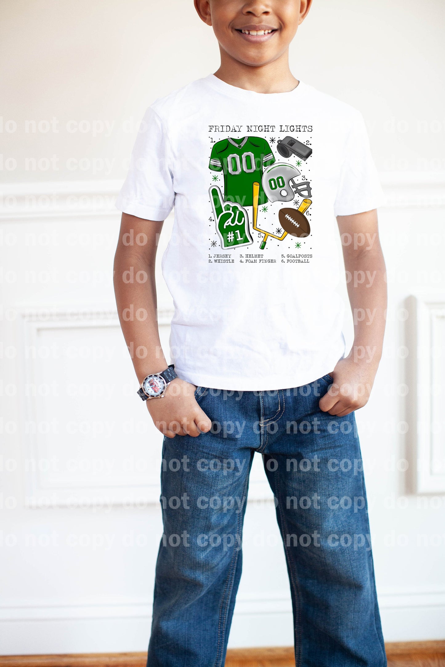 Friday Night Lights Football Chart Green And White Dream Print or Sublimation Print
