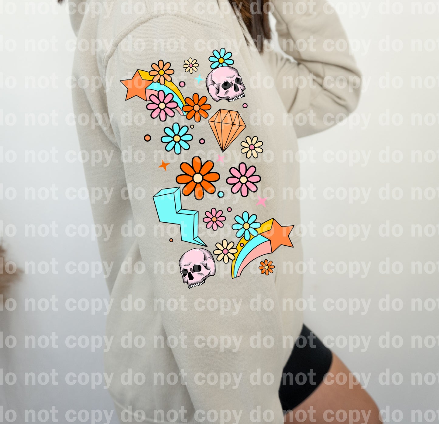 Happy Daze Skull with Sleeve Design Dream Print or Sublimation Print
