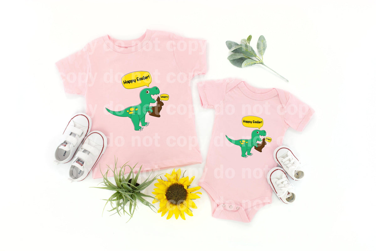 Happy Easter Dinosaur Chocolate Dream print transfer