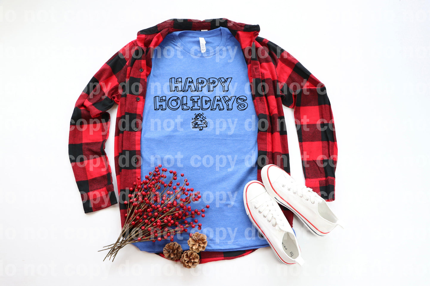 Happy Holidays Full Color/One Color Dream Print or Sublimation Print