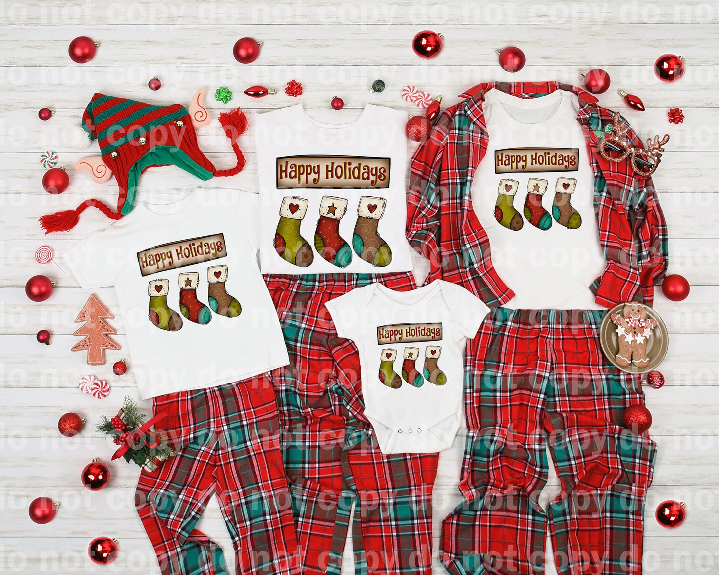 Happy Holidays Stockings Dream Print or Sublimation Print