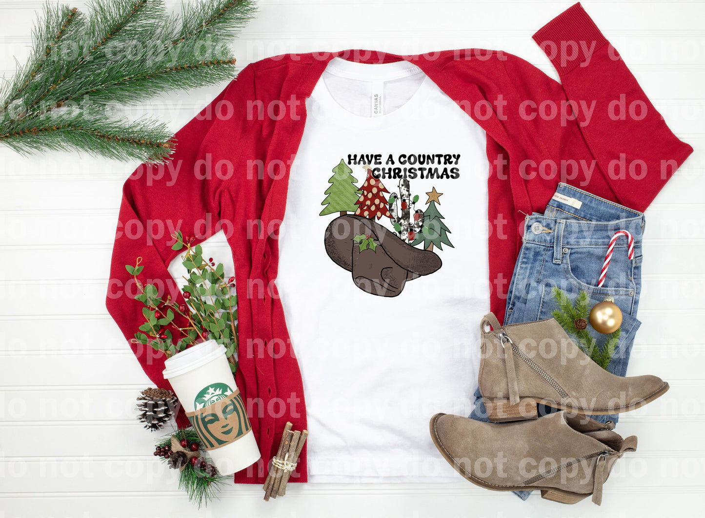 Tener una impresión de sueño navideño campestre o impresión por sublimación