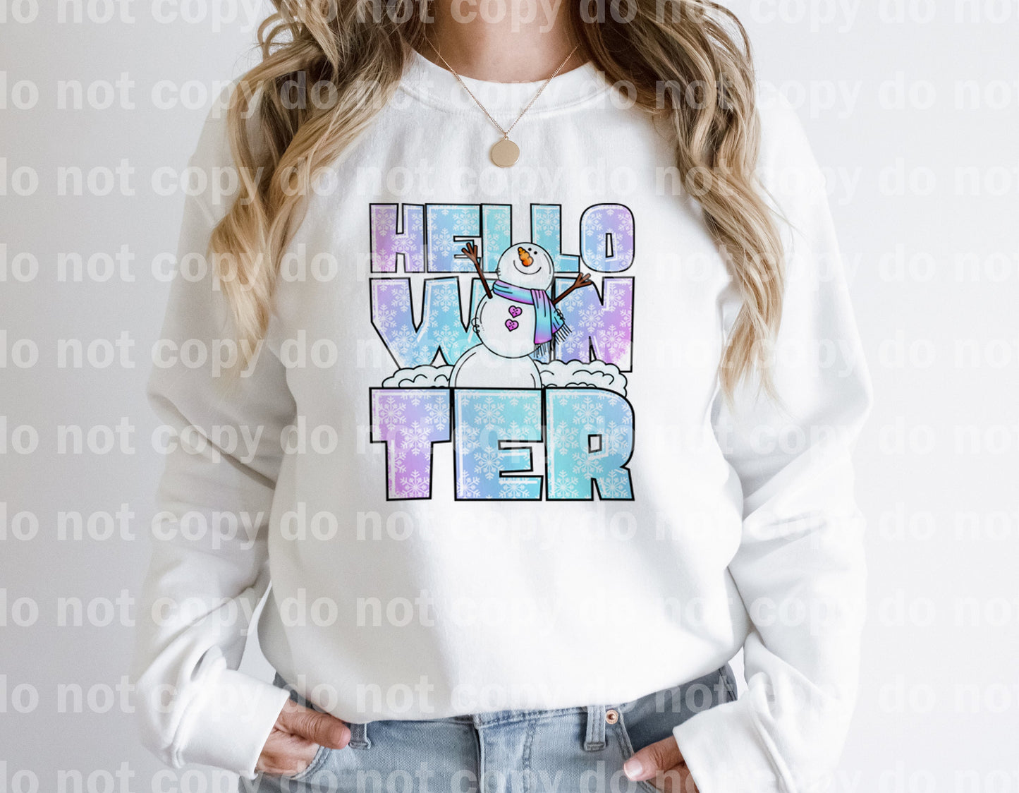 Hello Winter Snowman Dream Print or Sublimation Print