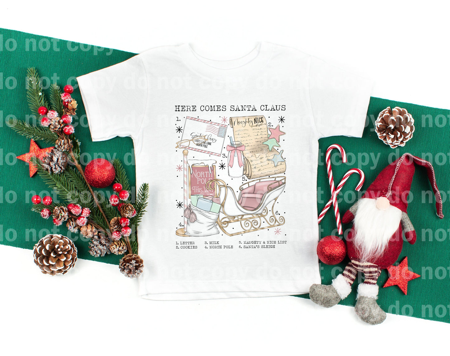 Aquí viene Santa Claus Christmas Chart Dream Print o Impresión por sublimación
