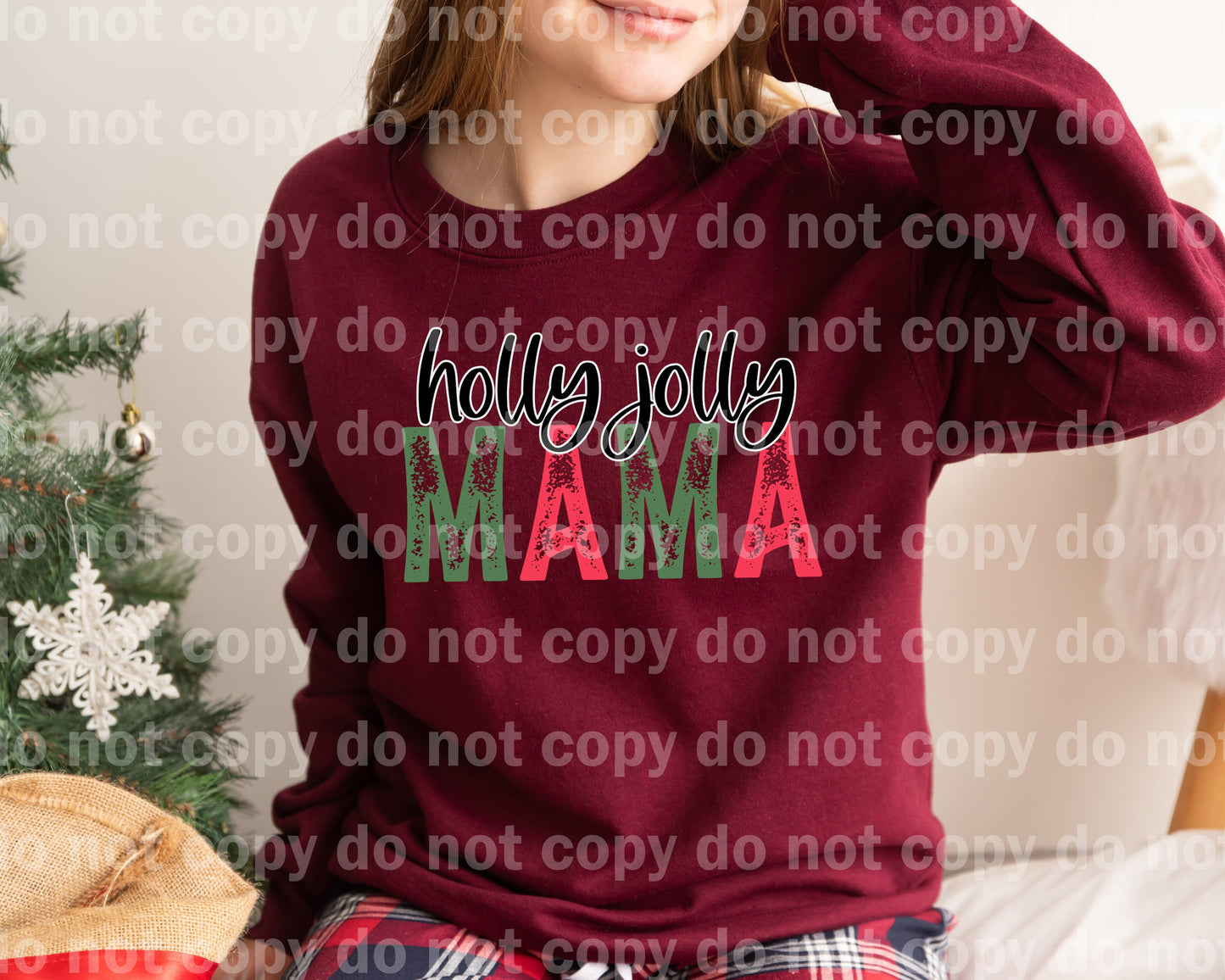 Holy Jolly Mama Typography Distressed Dream Print or Sublimation Print