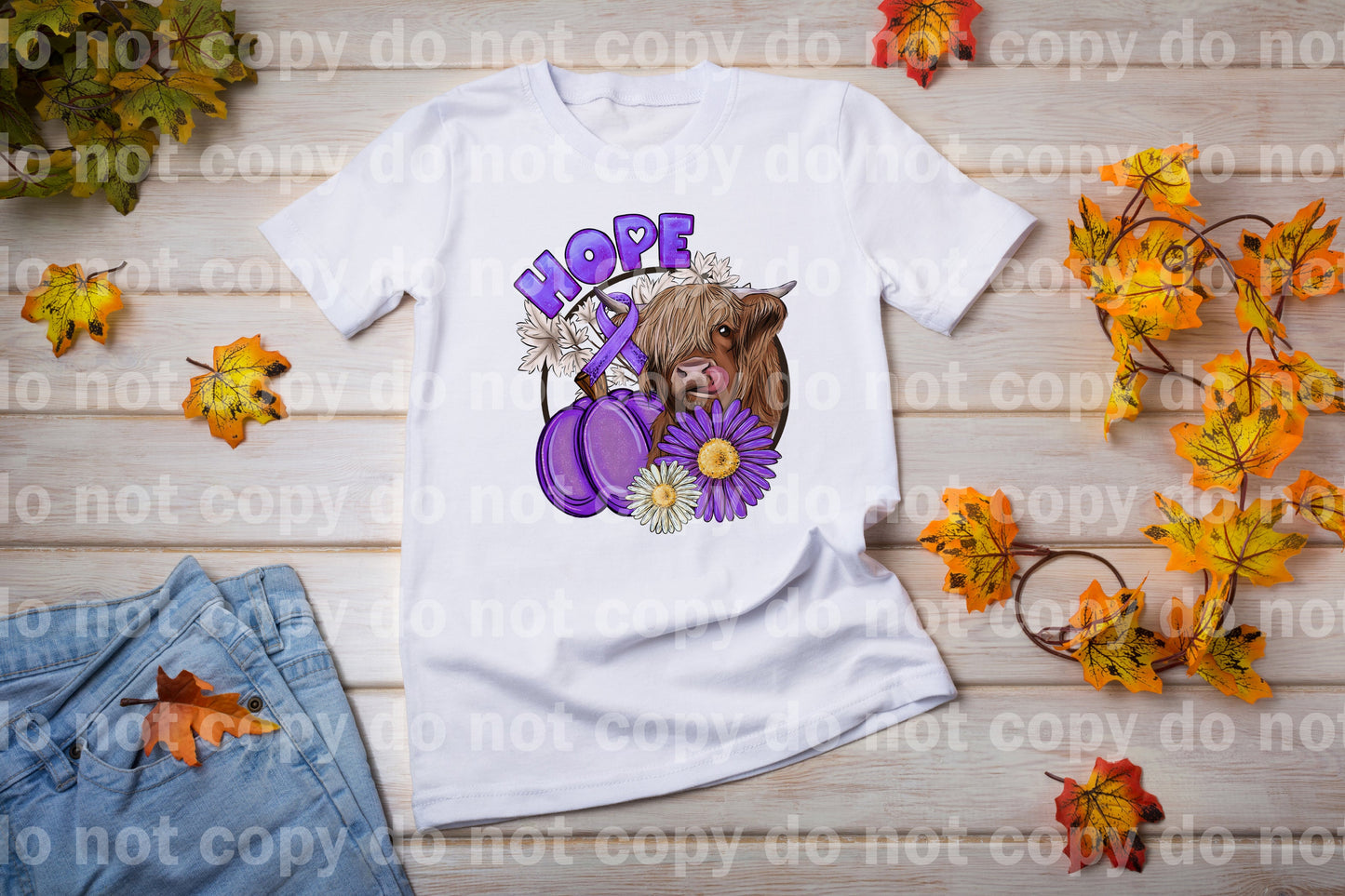 Hope Cow Purple Ribbon Dream Print or Sublimation Print