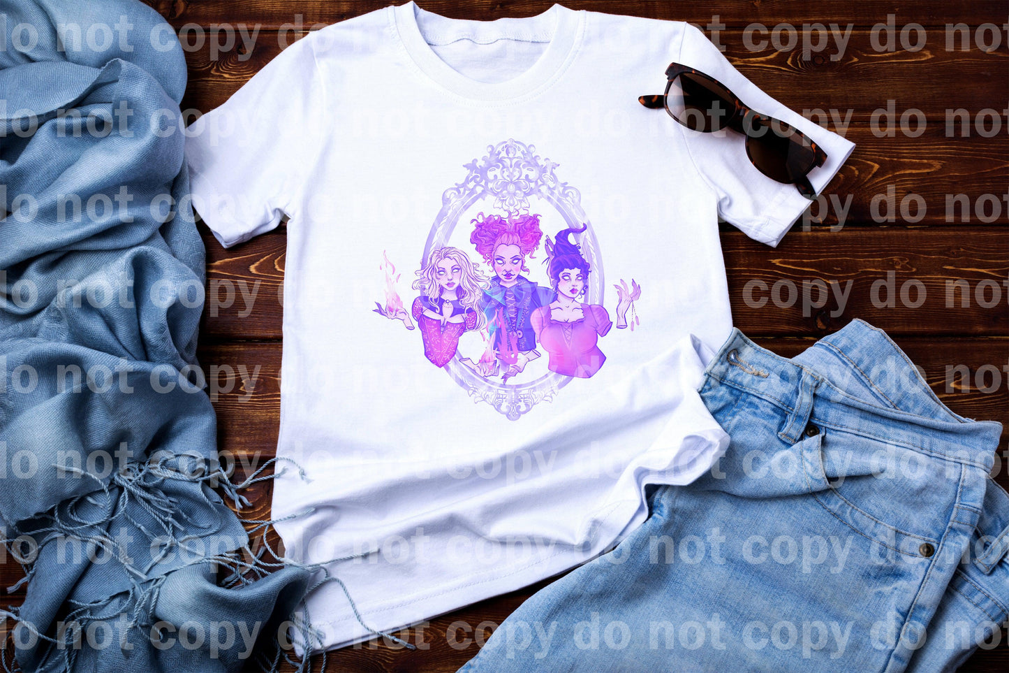 Witches Sisters Pastel or rainbow Color Style Dream Print or Sublimation Print