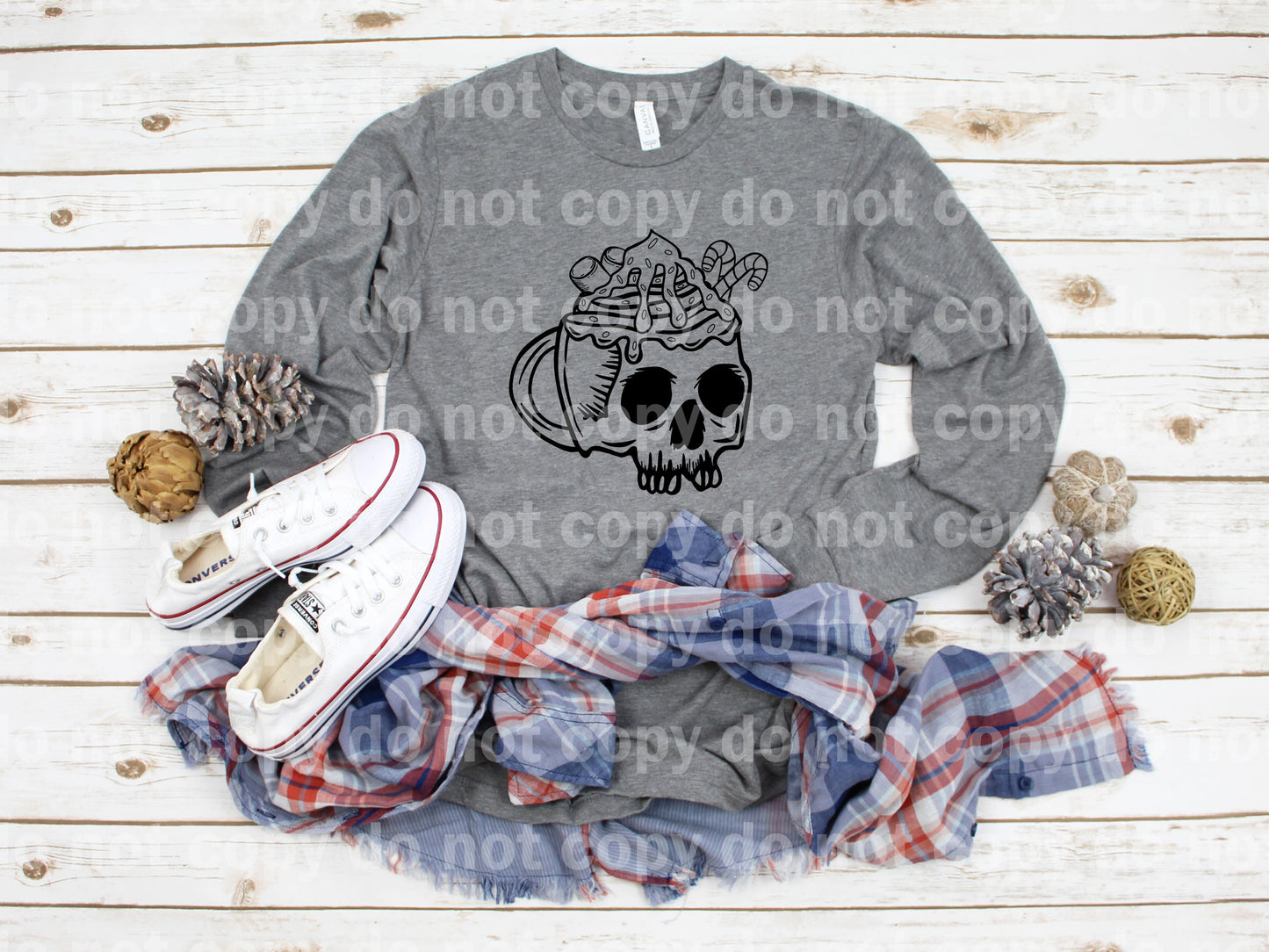 Hot Cocoa Skull a todo color/impresión de ensueño de un color o impresión por sublimación