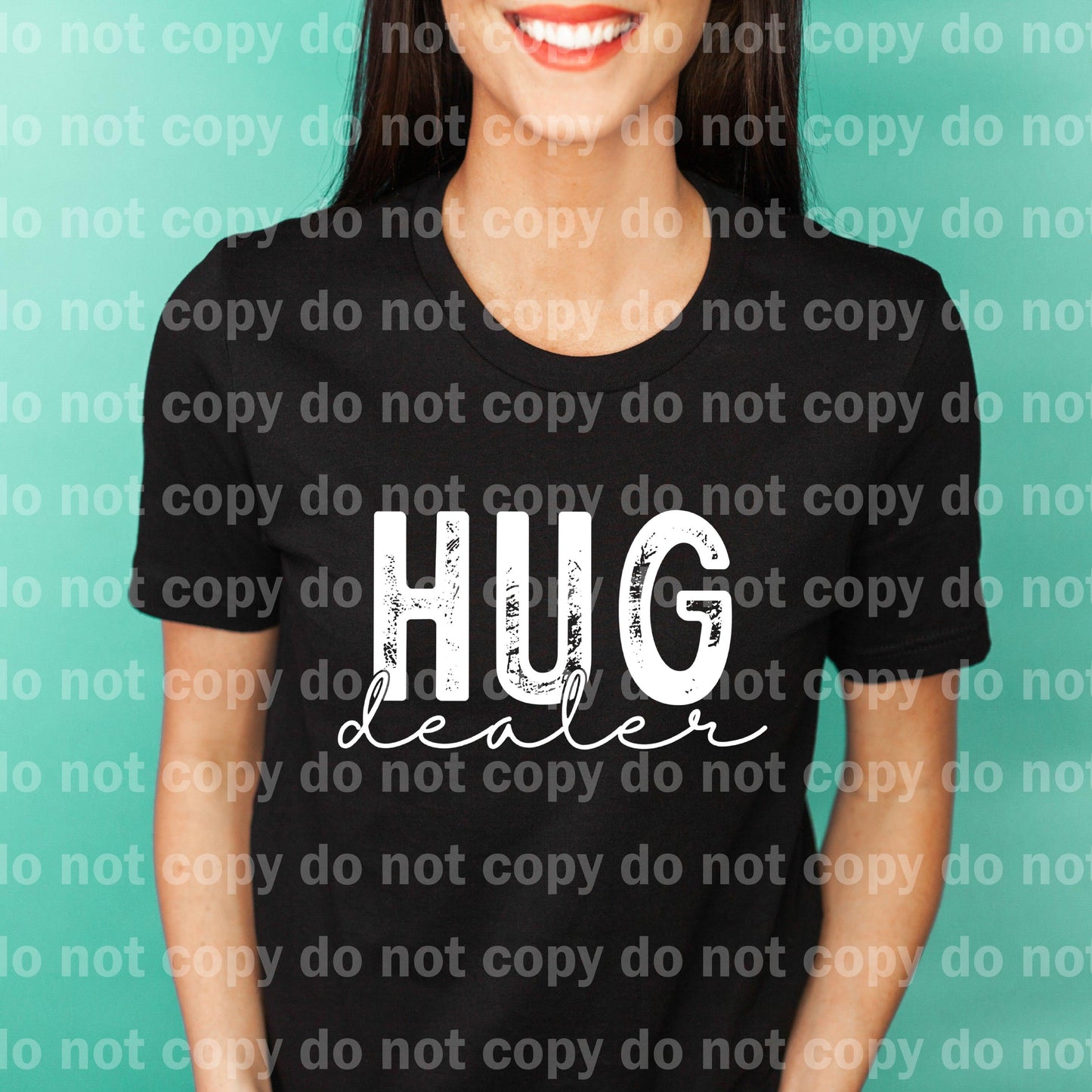 Hug Dealer / Little Mother Hugger Tipografía angustiada NEGRO o BLANCO Transferencia de impresión de sueños
