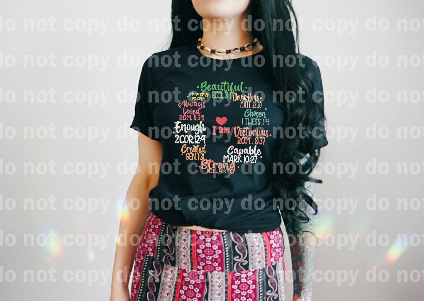 I Am Beautiful Never Alone Chosen Victorious Capable Strong Created Enough Always Loved Amazing Dream Print or Sublimation Print