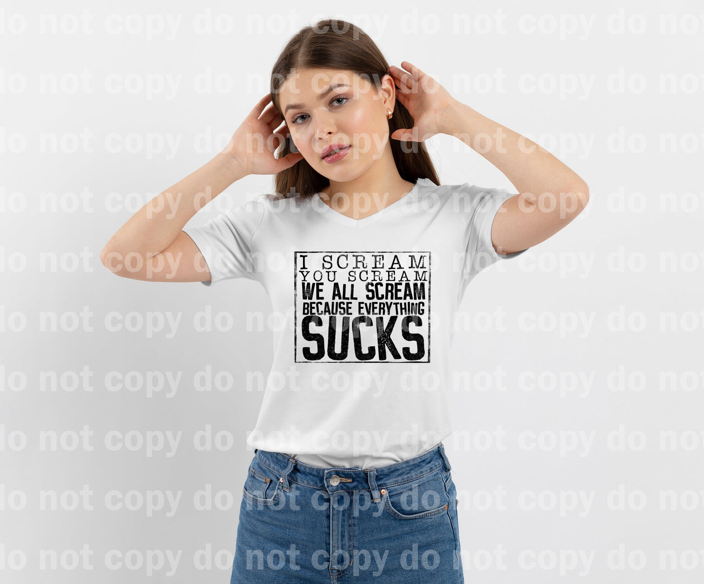 I Scream You Scream We All Scream Because Everything Sucks Black/White Dream Print or Sublimation Print