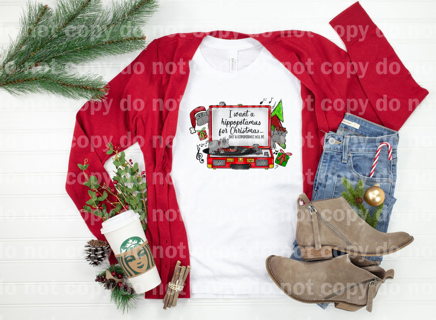 I Want A Hippopotamus For Christmas Only A Hippopotamus Will Do Dream Print or Sublimation Print