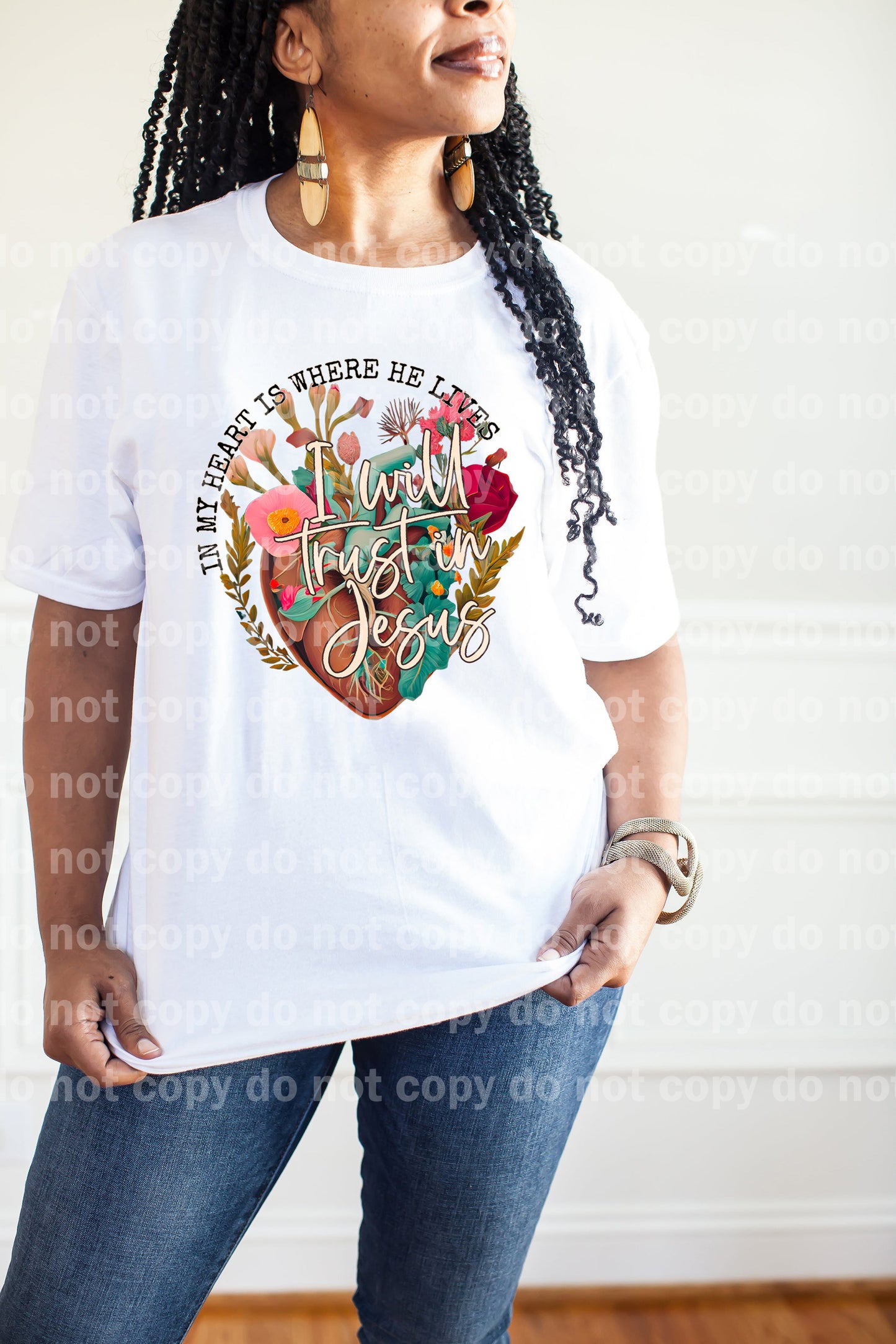 In My Heart Is Where He Lives I Will Trust In Jesus Dream Print or Sublimation Print