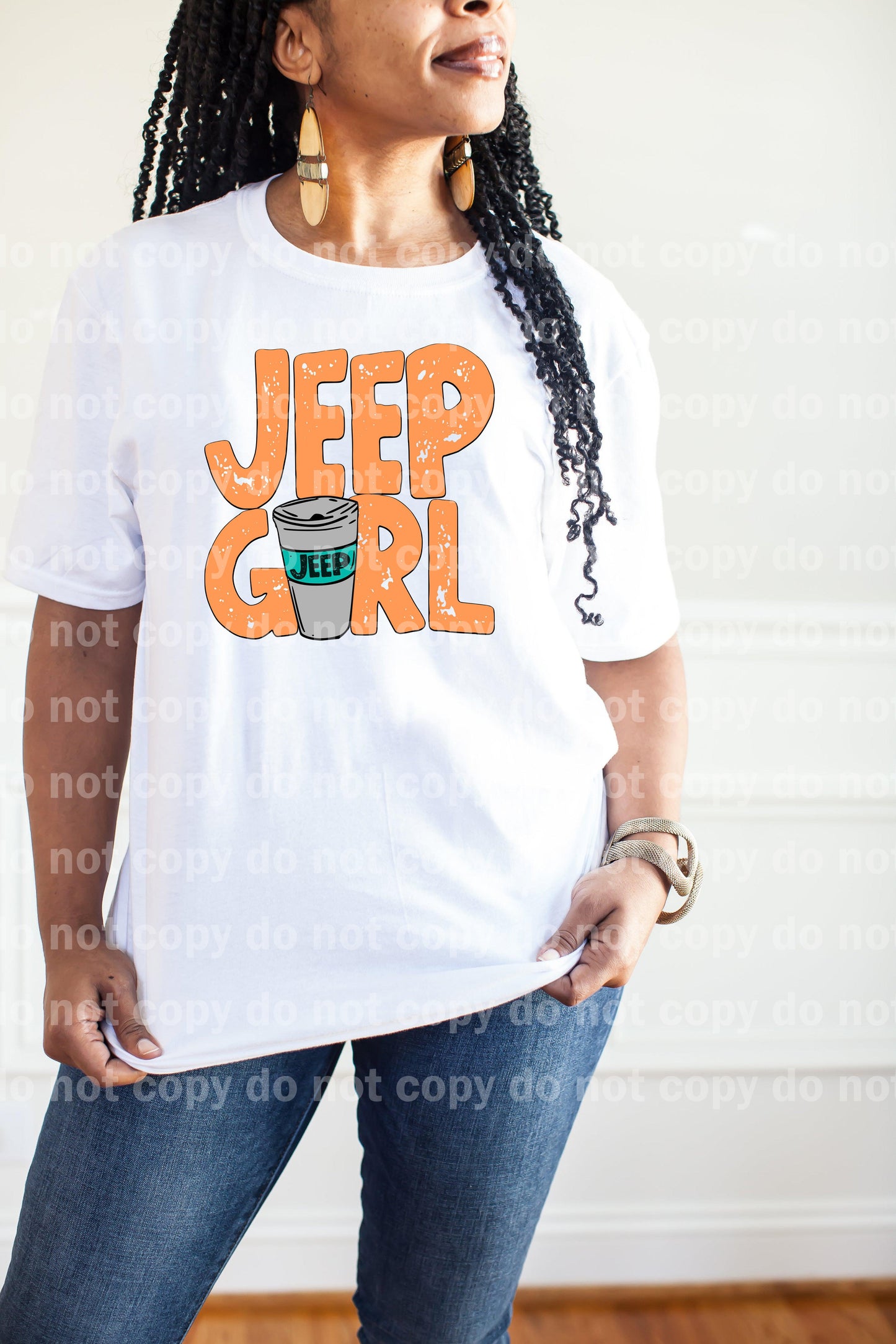 Jeep Girl Cup Orange With Outline Dream Print or Sublimation Print