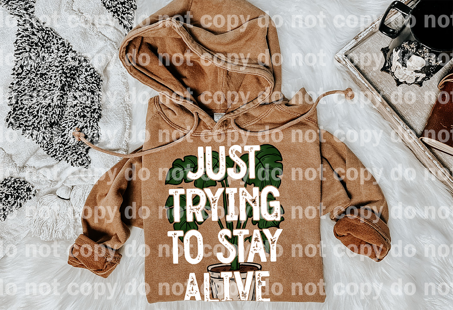 Just Trying To Stay Alive Black/White Dream Print or Sublimation Print