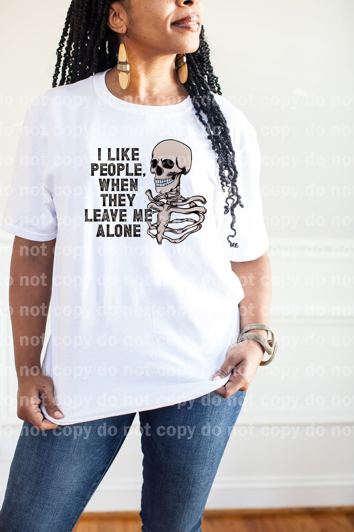 I Like People When They Leave Me Alone Skellie Distressed Dream Print or Sublimation Print