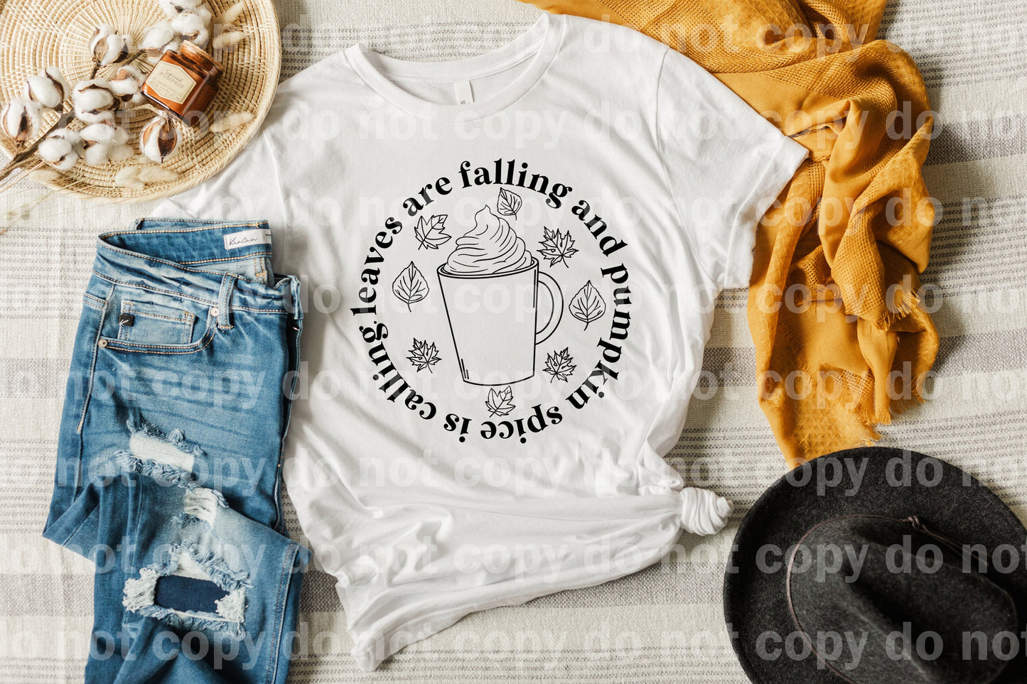 Leaves Are Falling Pumpkin Spice Is Calling Full Color/One Color Dream Print or Sublimation Print