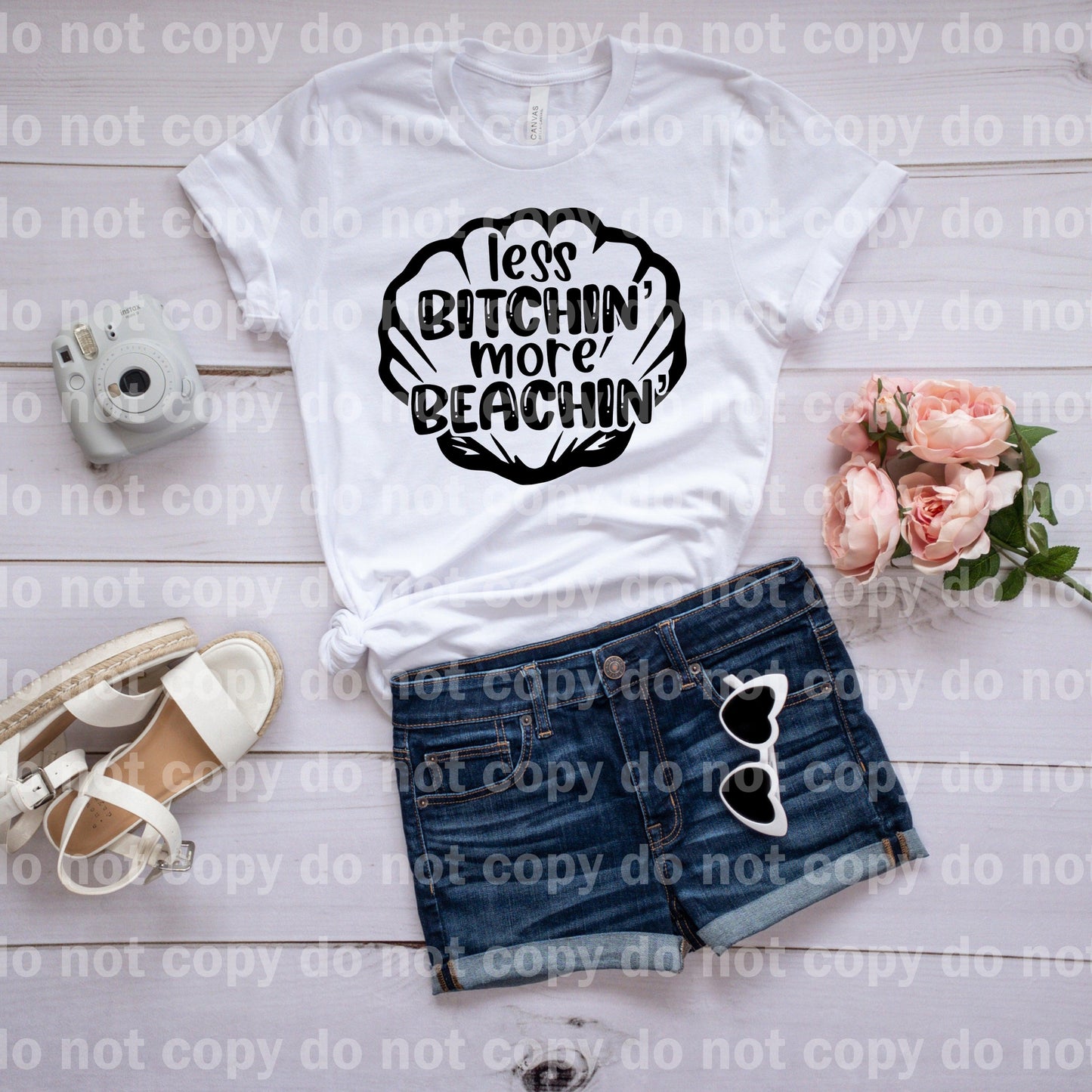Less Bitchin' More Beachin' Shell Full Color / One Color Dream Print or Sublimation Print