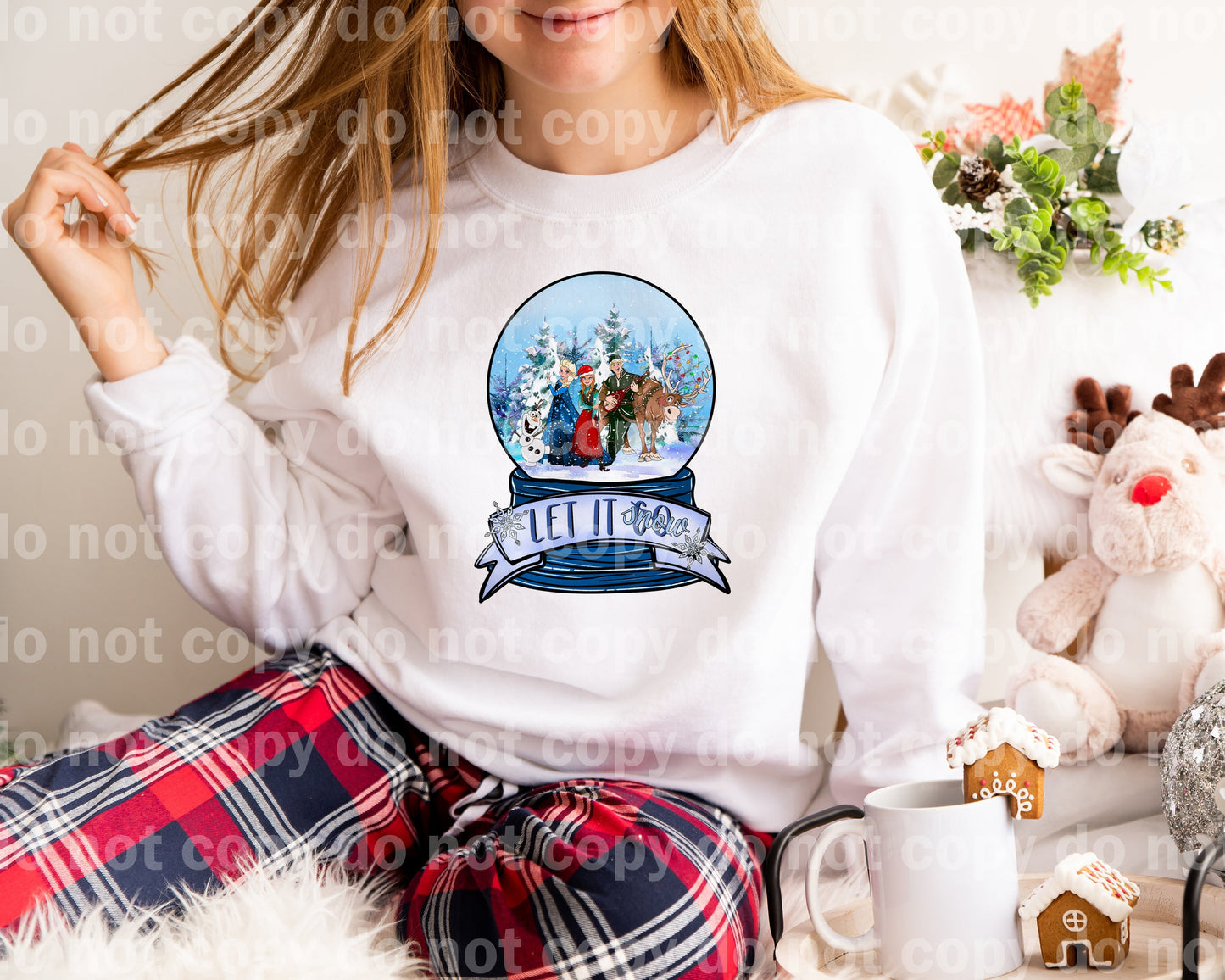 Let It Snow Christmas Snow Globe Dream Print or Sublimation Print