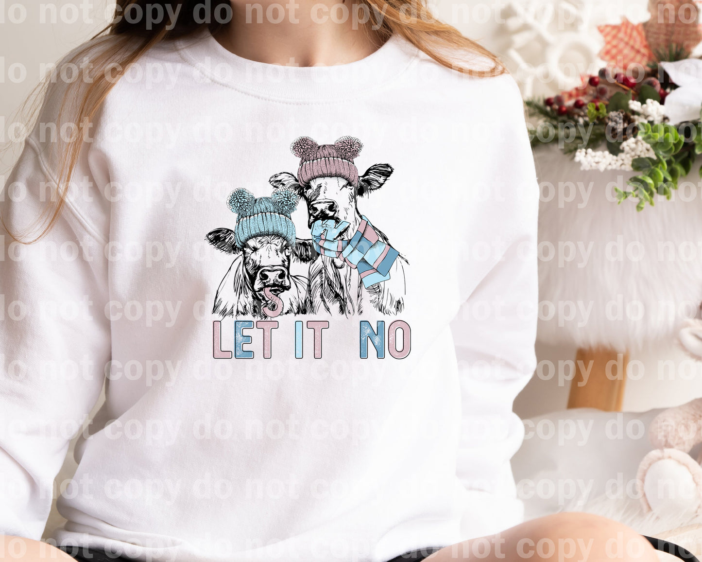 Let It Snow Cows Blue And Purple Dream Print or Sublimation Print
