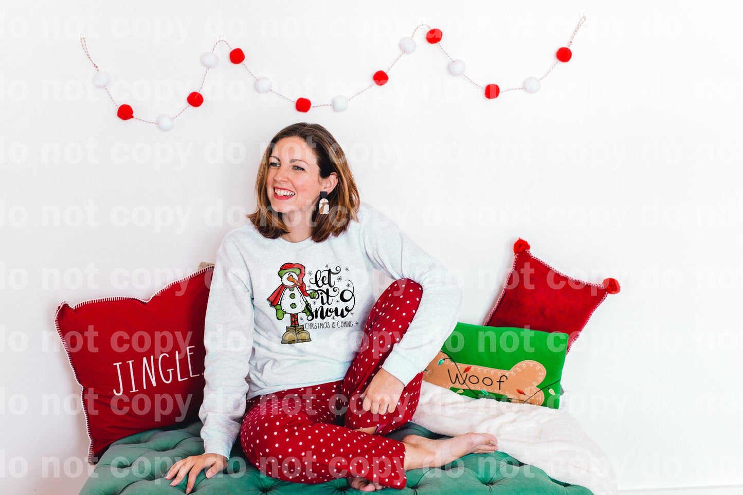 Let It Snow Christmas Is Coming Snowman Dream Print or Sublimation Print