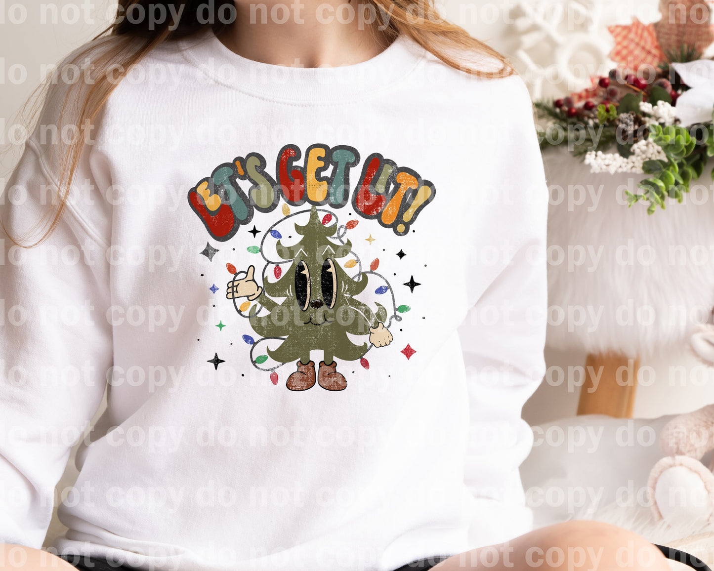 Let's Get Lit Olive Green Distressed Dream Print or Sublimation Print