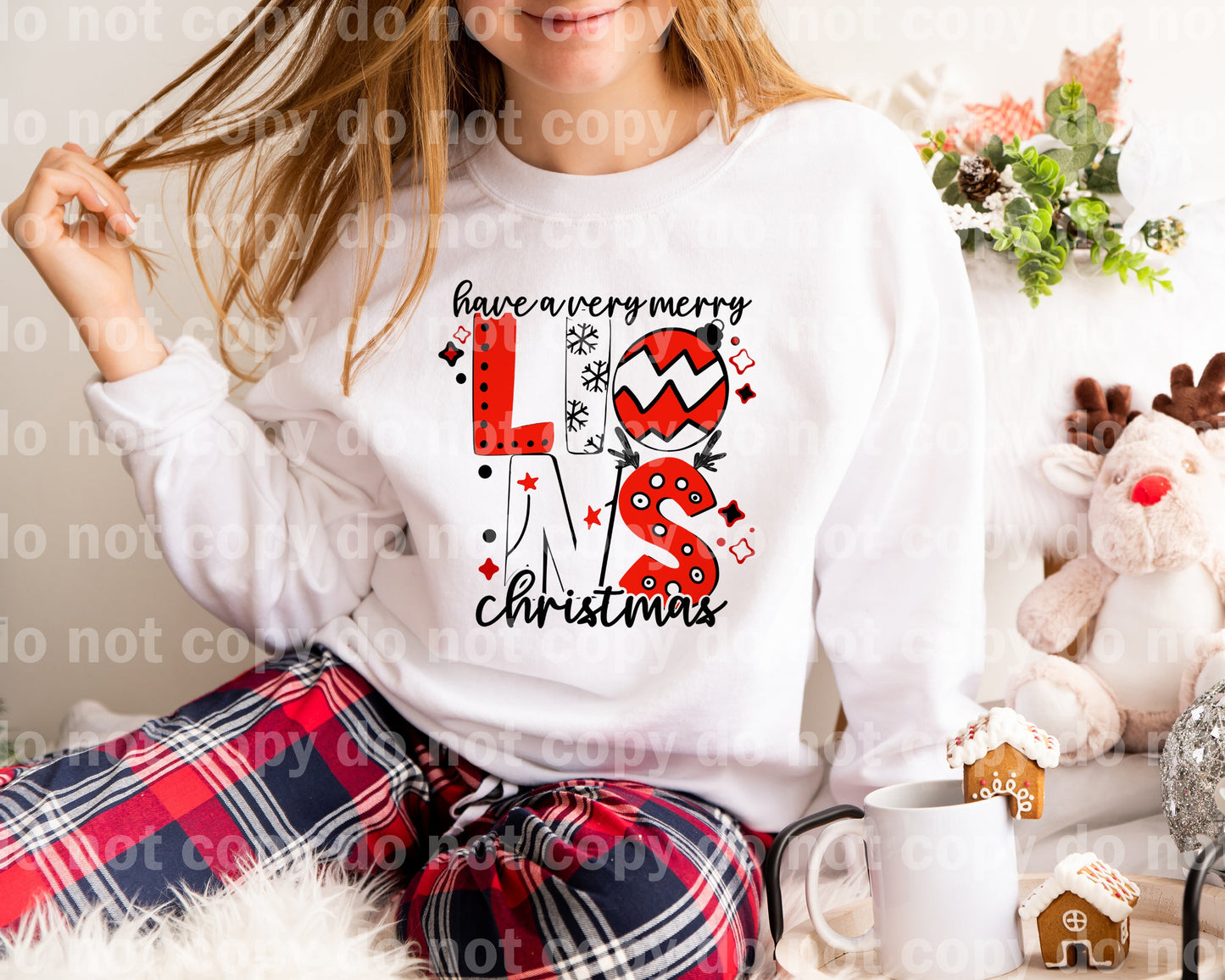 Have A Very Merry Lions Christmas Red Dream Print or Sublimation Print