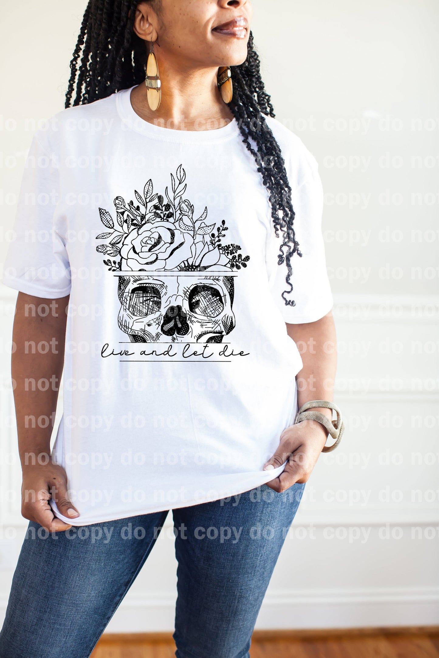 Vive y deja morir Floral Skull Dream Print o Impresión por sublimación