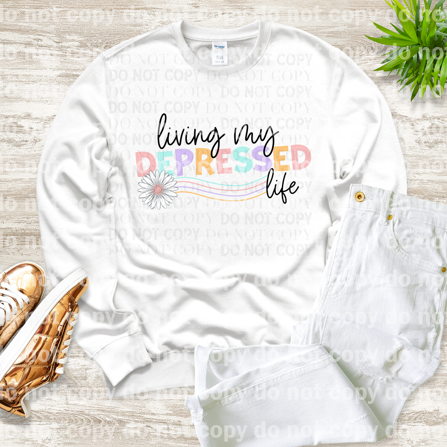 Living My Depressed Life With Flower Dream Print or Sublimation Print