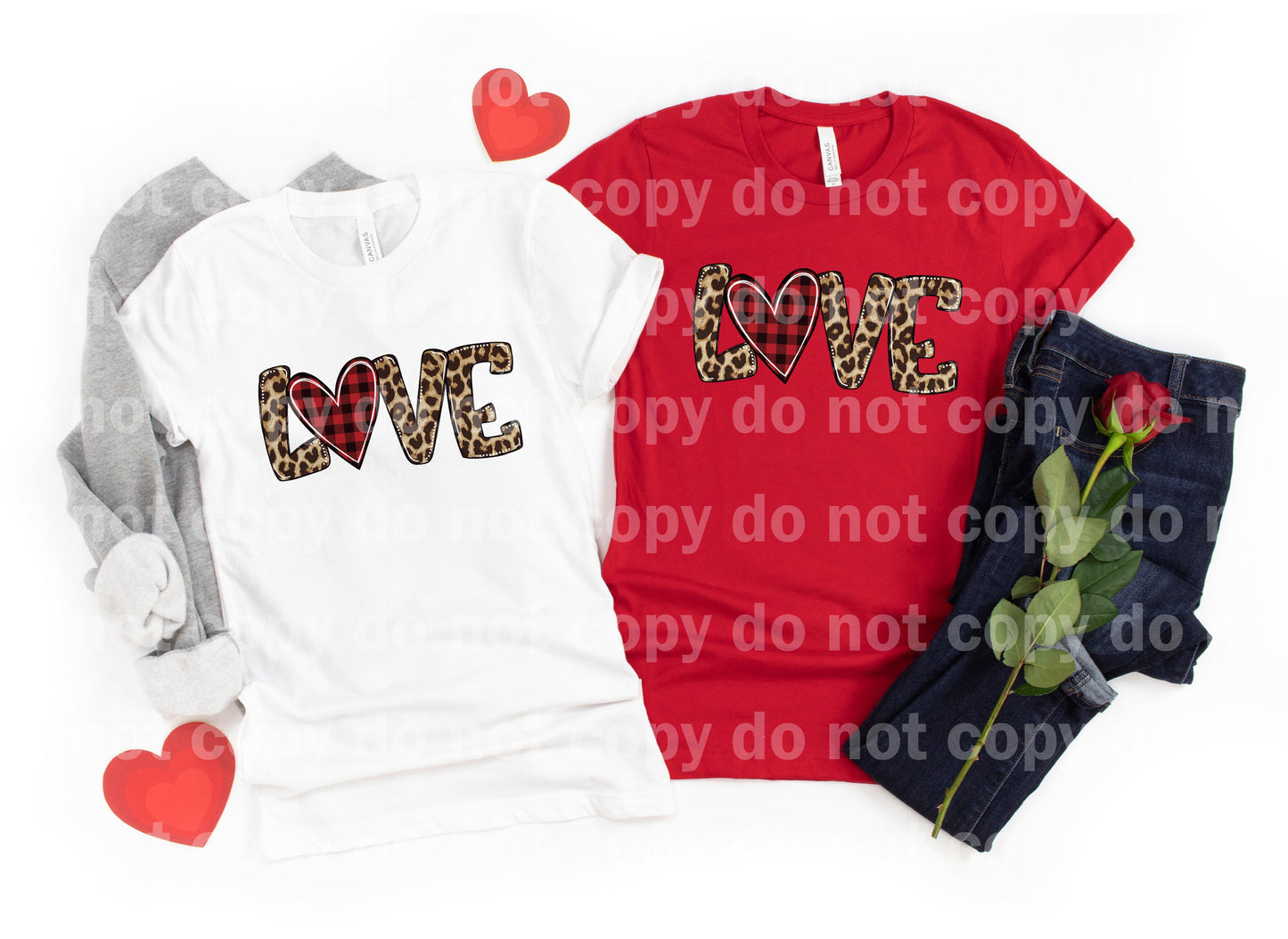 Love Leopard Print Red Plaid Dream Print or Sublimation Print