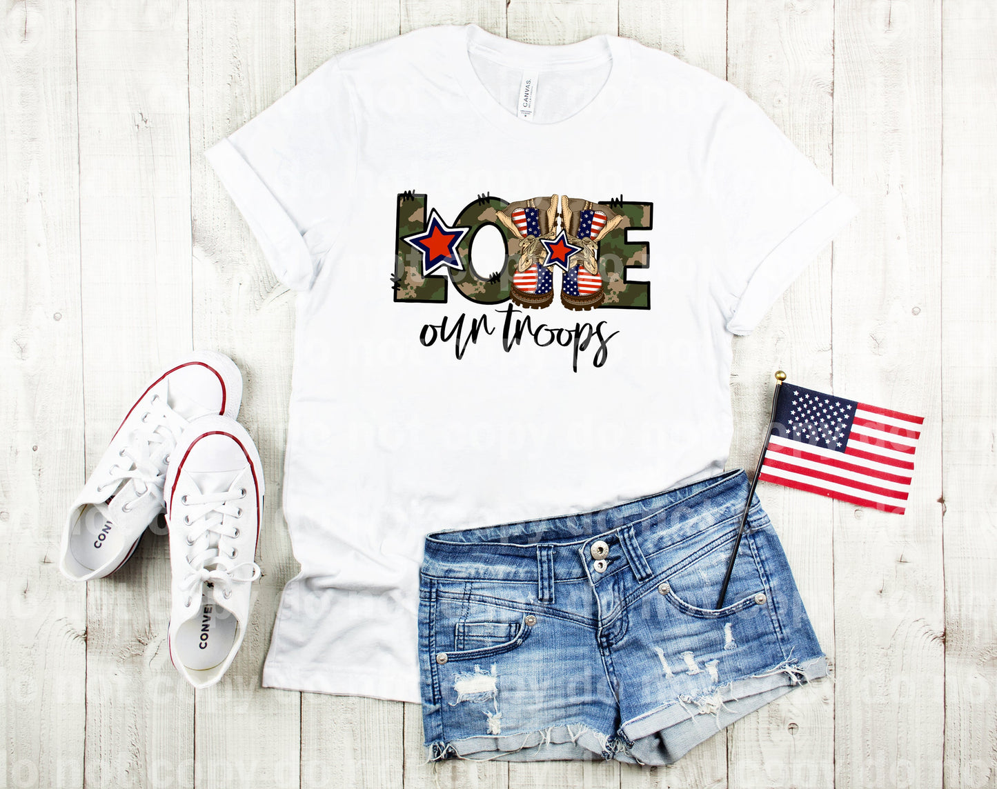 Love Our Troops Camouflage Dream Print or Sublimation Print