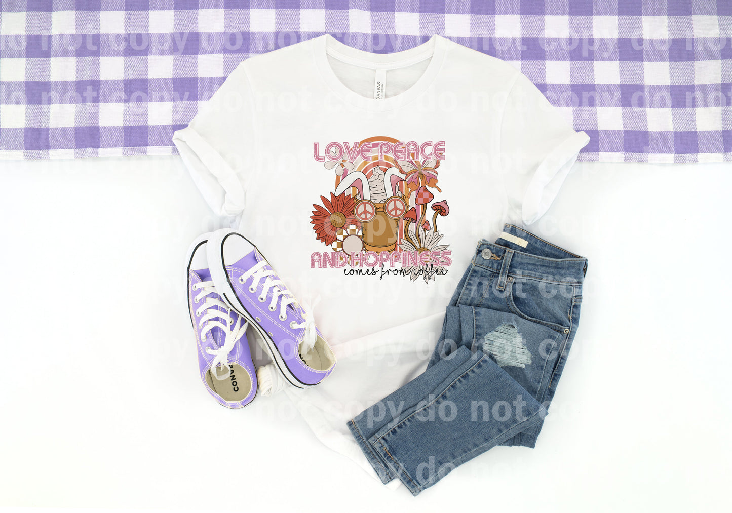 Love Peace And Hoppiness Comes From Coffee Dream Print or Sublimation Print