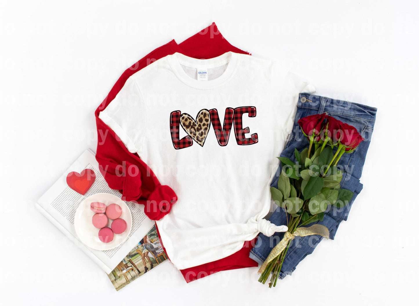 Love Red Plaid Dream Print o Impresión por Sublimación