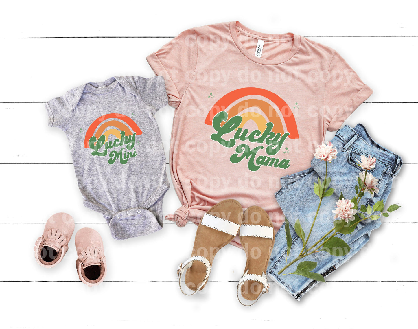 Transferencia de impresión Lucky Mama Green Rainbow Dream