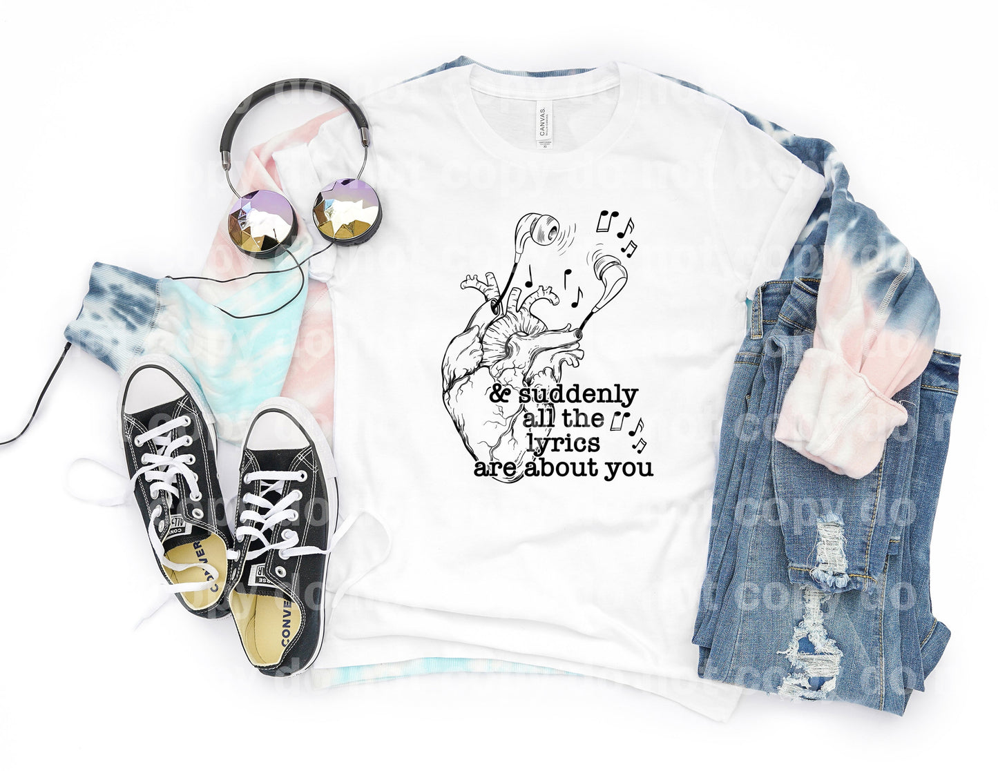 And Suddenly All The Lyrics Are About You Heart Dream Print or Sublimation Print