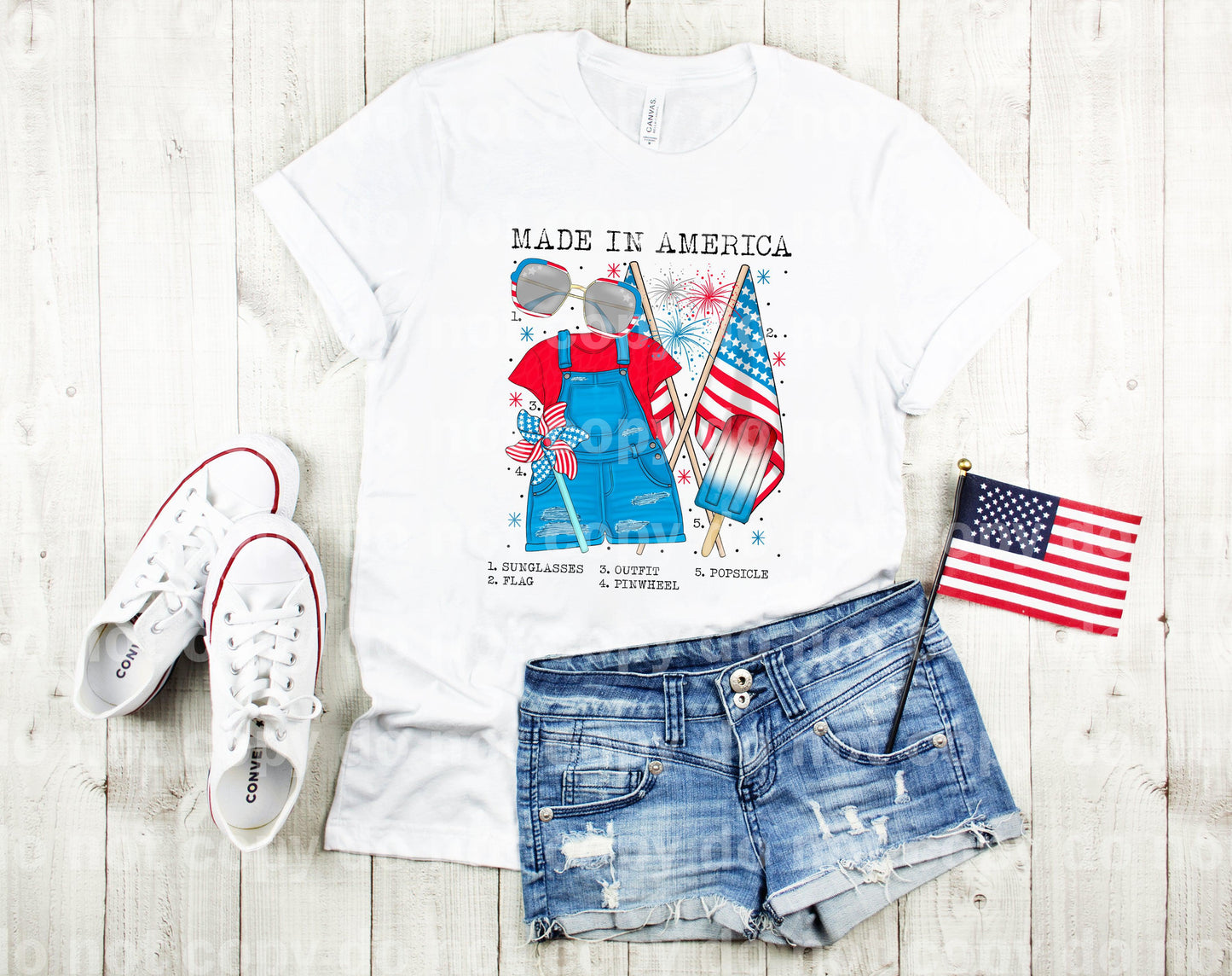 Made in America Sunglasses Flag Outfit Pinwheel Popsicle Dream Print or Sublimation Print