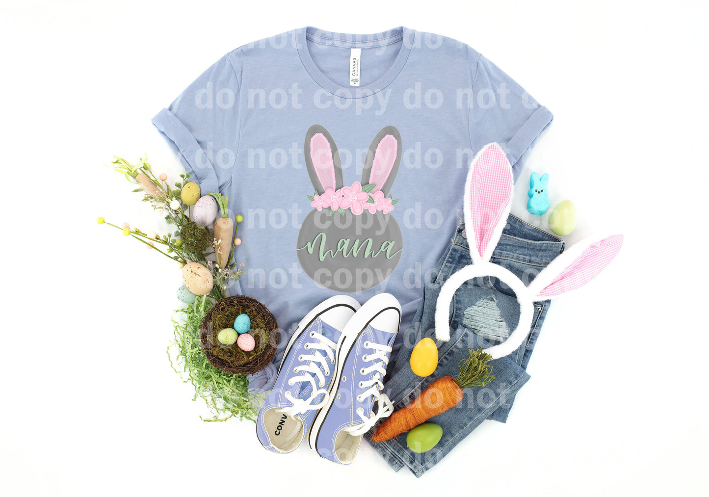Transferencia de estampado Mama Bunny Head Floral Dream