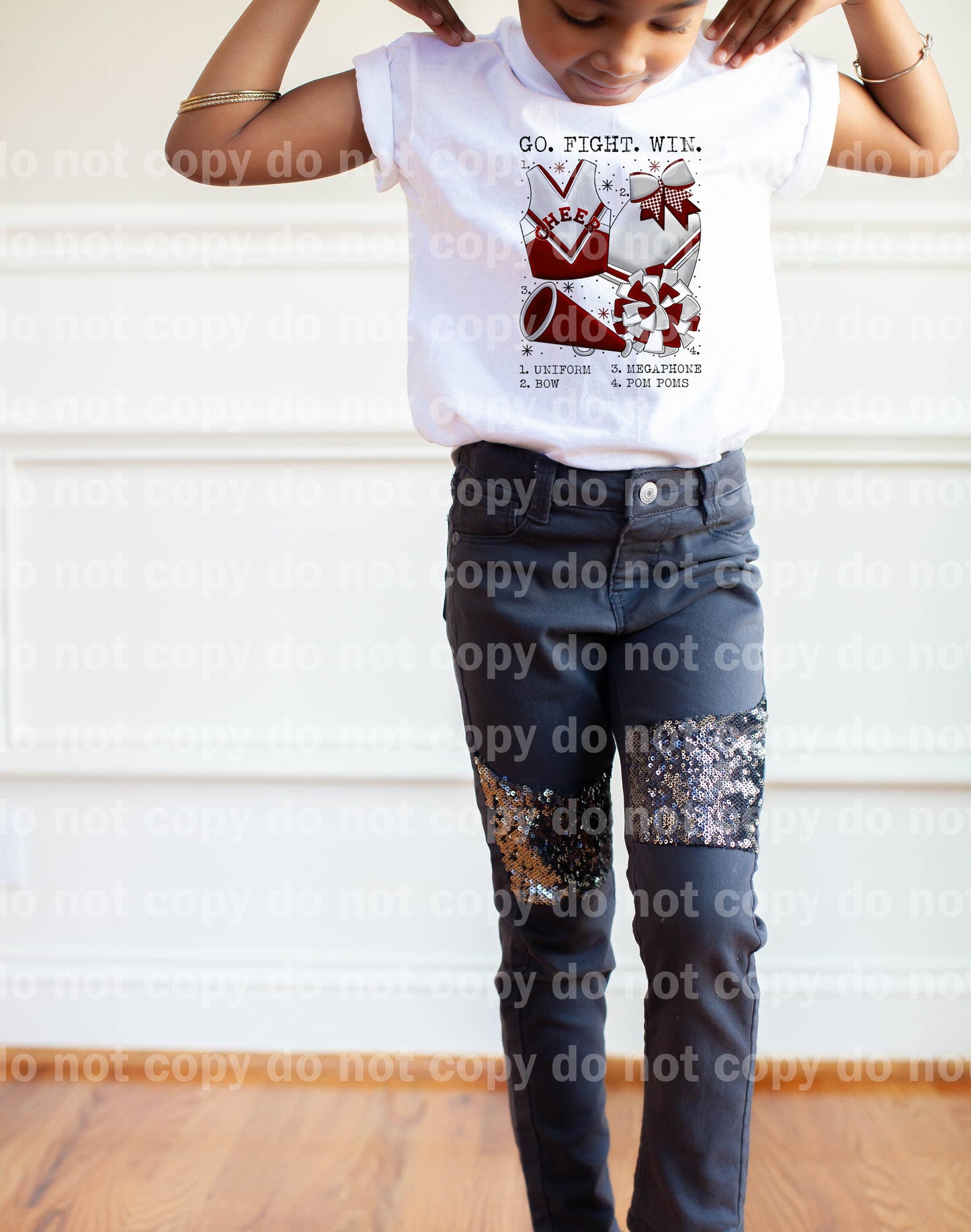 Go Fight Win Cheer Chart Maroon And White Dream Print or Sublimation Print