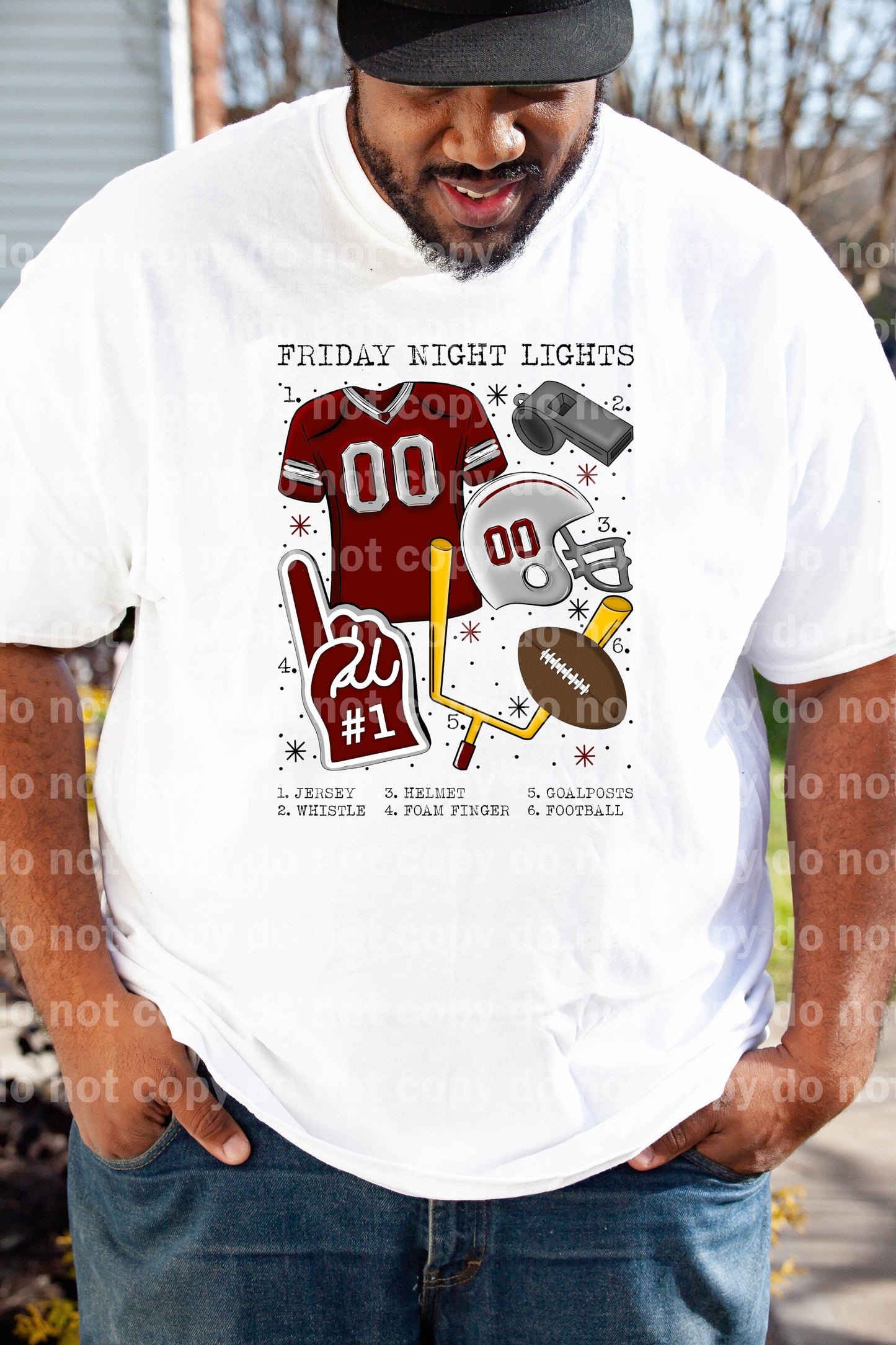 Friday Night Lights Football Chart Maroon And White Dream Print or Sublimation Print