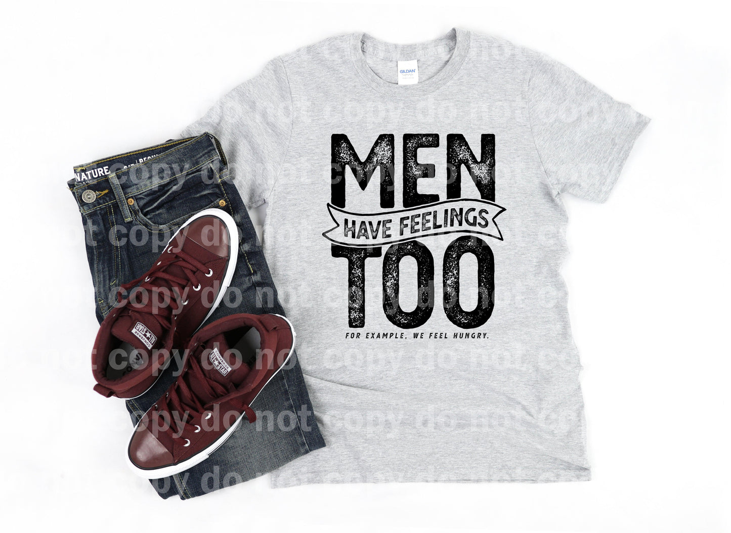 Men Have Feelings Too For Example, We Feel Hungry Black/White Dream Print or Sublimation Print