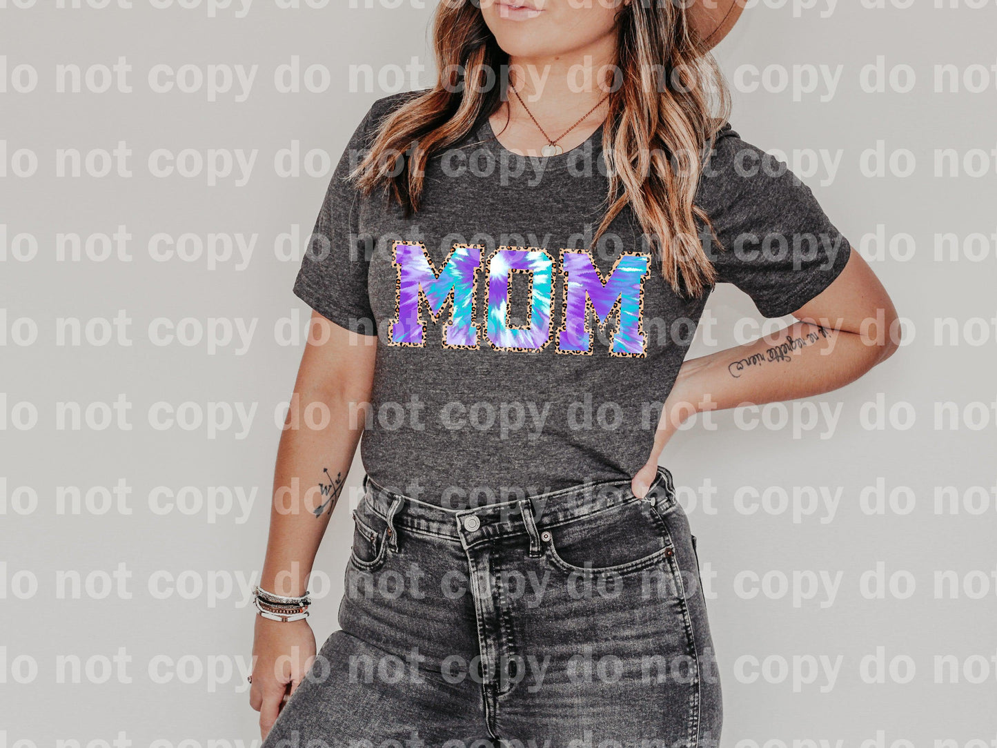 Transferencia de impresión Mom Tie Dye Tipografía Dream